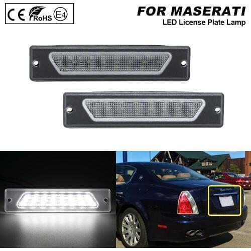 2Pcs For Maserati Quattroporte 2003 2004 2005 2006 2007 2008 2009 2010 2011 2012 LED License Plate Light Number Plate Lamp