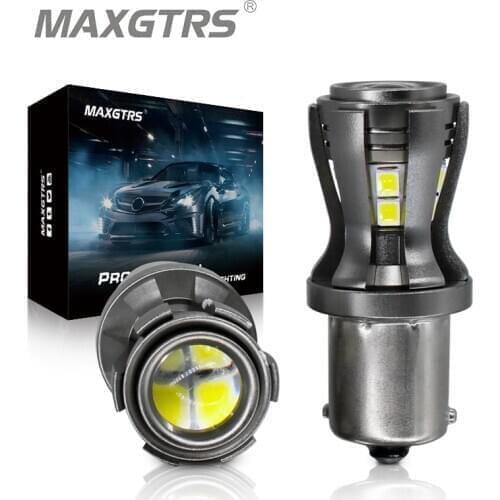 2x BA15S P21W LED Bulbs S25 1156 1141 7506 R5W 2835 Chip Projector for Reverse Brake Tail Turn Signal Lights Automobiles Lamp