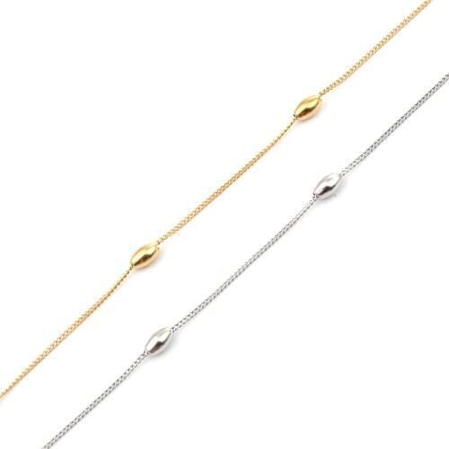 1PC Hot 304 Stainless Steel Anklet For Women Men Jewelry Gold Color Silver Color Geometric Heart Charms Gift Wholesale Supply