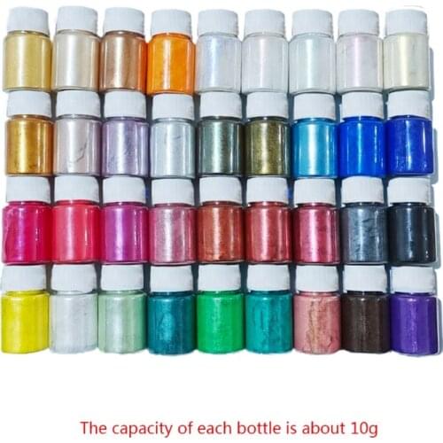 36 Colors Cosmetic Grade Pearlescent Natural Mica Mineral Powder Epoxy Resin Dye Pearl Pigment DIY Jewelry Crafts Making