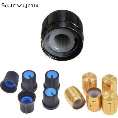 5PCS Useful Volume Control Rotary Knobs For 6mm Dia Knurled Shaft Potentiometer