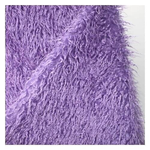 5cm Long Light Purple Imitation wool plush fabric use for clothes baby photo studio background diy sewing materials