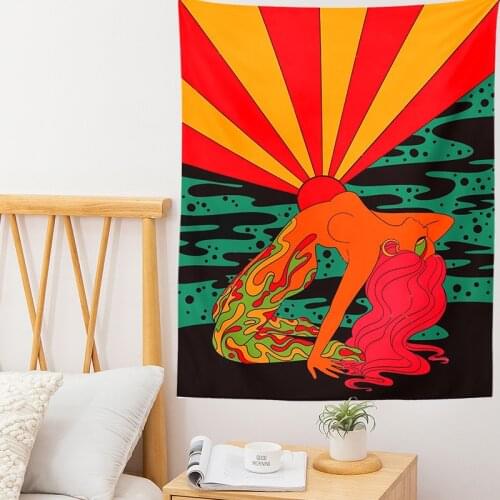 80s Aesthetic Tapestry Wall Hanging Colorful Home Wall Decor Psychedelic Tapestry Decor Living Room Bedroom Bohemian INS Print