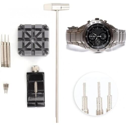 9pcs / set Watch Band Holder Watch Case Opener Punch Needle Watch Repairing Kit