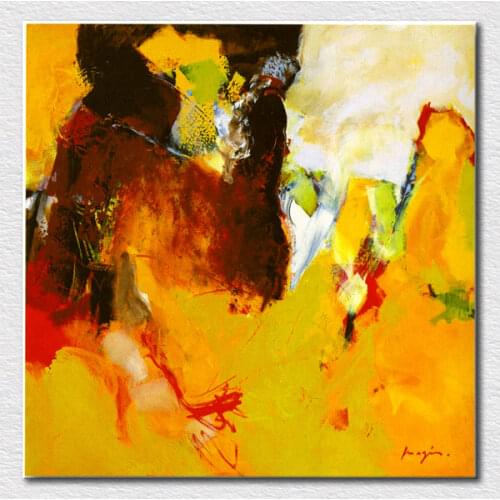 Yellow tone Abstract oil painting of pascal magis the abstract single product which suitable for you free shipping