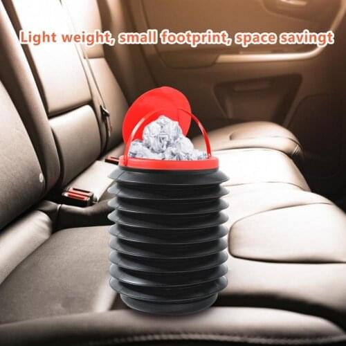 Car Supplies Foldable Multifunctional Telescopic Bucket With Lid Foldig Trash Cans Portable Water Storage Buckets Car Trash 20cm