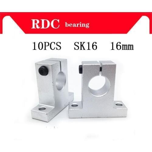 Free Shiping 10 pcs SK16 SH16A 16mm High quality Shaft Support Linear Shaft Support Linear Rod CNC Router SH16A