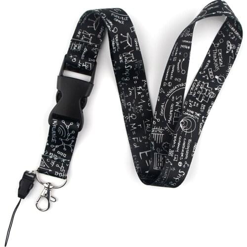 ER015 Mathematical Equations Key Chain Lanyard Gifts For Child Students Friends Phone USB Badge Holder Necklace