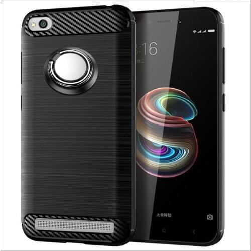 For Xiaomi Redmi 5A Case Luxury Brushed Carbon Fiber Phone Case For Xiaomi Redmi 5A Magnetic Ring Holder Cover Case