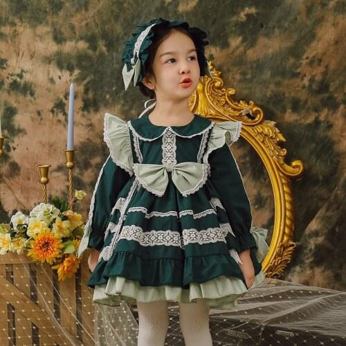 Baby Girl Spanish Vintage Ball Gown One Piece Toddler Royal Lolita Princess Dress for Girls Birthday Baptism Party Vestidos