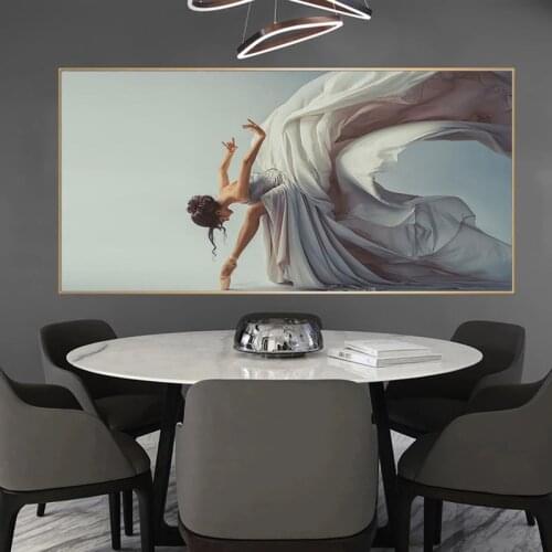 Elegant Dancing Ballerina Canvas Painting Modern Dance Girl Posters and Prints Wall Art Pictures for Living Room Home Decoration