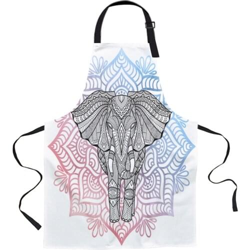 Africa Indian Elephant Aprons for Women Men Kid Cooking Baking Apron Kitchen Utility Equipment Accessories