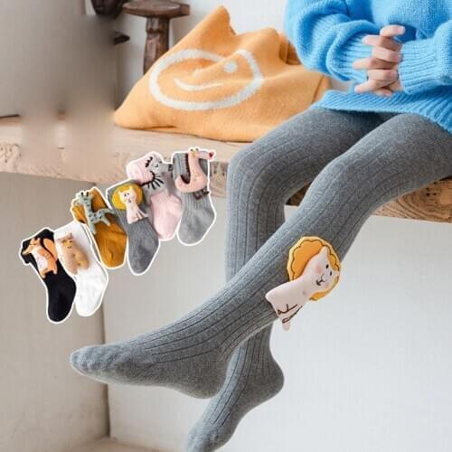 Baby Girls Tights New Autumn Winter Fashion Cartoons Stockings Kids Children Combed Cotton Stretch Pantyhose