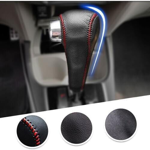 Muchkey Leather Gear Knob Stick Covers AT For EVERUS 2011 2012 2013 2014 2015 2016 2017 2018 Non-slip Automatic Shifter
