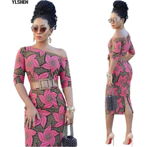 2020 Summer Print Bodycon African Dress Plus Size Clothing for Women Ankara Dresses African Clothes Dashiki Fashion Mini Dress
