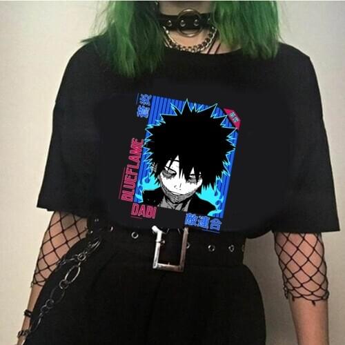 My Hero Academia Japanese Anime T Shirt Men Dabi Funny T-shirt Casual Cool Streetwear Tshirt Couple Top Tee Male