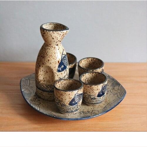 Creative Home Bar Sets Bar Japanese Flask Gift Set Sake Barware Cups Set Wine Set Kieliszek Do Wina Drink Dispenser BD50JU