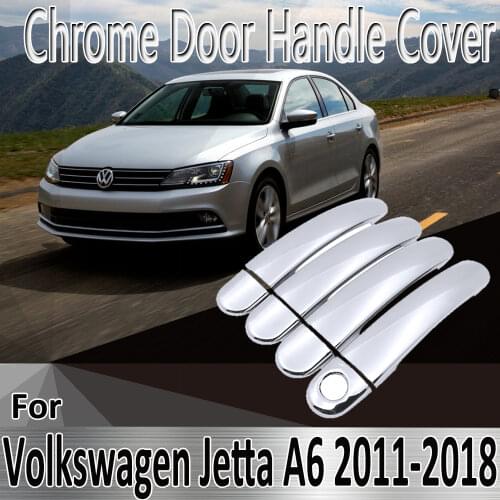 For Volkswagen VW Jetta A6 MK6 5C6 2011~2018 2012 2013 2014 Stickers Decoration Chrome Door Handle Cover Refit Car Accessories