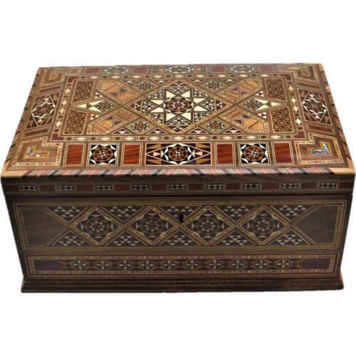 Nostalgic Jewelry Accesorry Rosary Organizer Lockable Handmade Natural Solid Wooden Storage Box Rectangle You Smal Box Inside