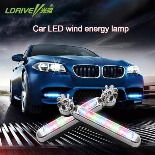 New 2019 Wind Energy Running Lights 8 LED Daylight Headlight Lamp Car styling Car Daytime No Need External Power Supply