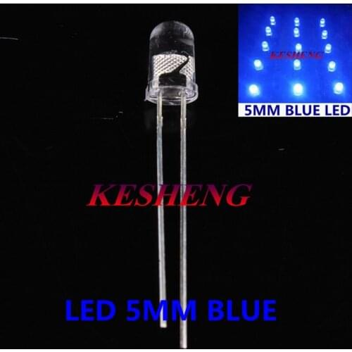 Wholesale 100 pcs Blue 5mm Round Super bright emitting diode LED bulb lamp Light 5000MCD free shipping