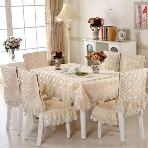 Pastoral Table Cloth Chair Cushion Chair Cover Set Household Chair Pad Modern Home Decor Dining Table Rectangular Tablecloth Q