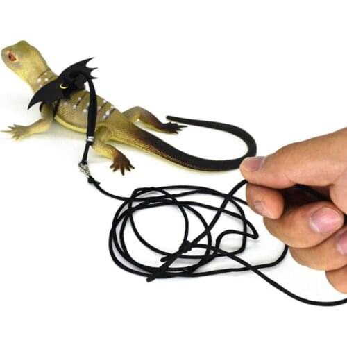 Pet Lguana Adjustable Wing Style Harness Climbing Rope Belt Small Lizard Reptile Animal Imitation Leather Traction Leash