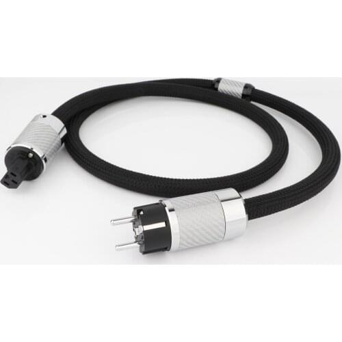 Preffair MTR-503 Power Cable Copper Audiophile AC Power Cord with Carbon Fiber Rhodium Plated US/EU Power Connector HI-End HIF