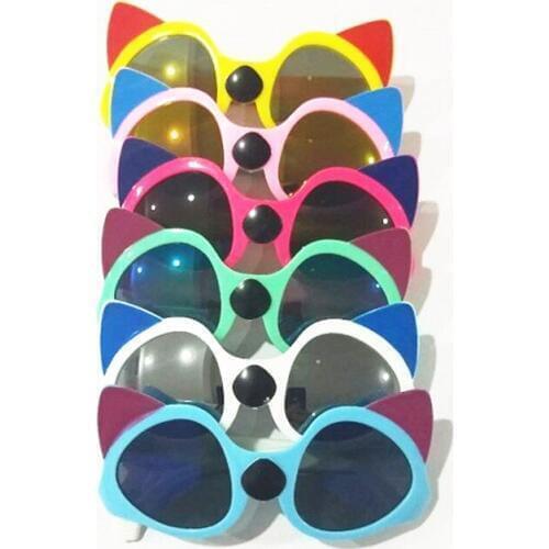 Retro small frame hip-hop boys and girls Sunglasses trend personality Street Photo cat ear style children Sunglasses