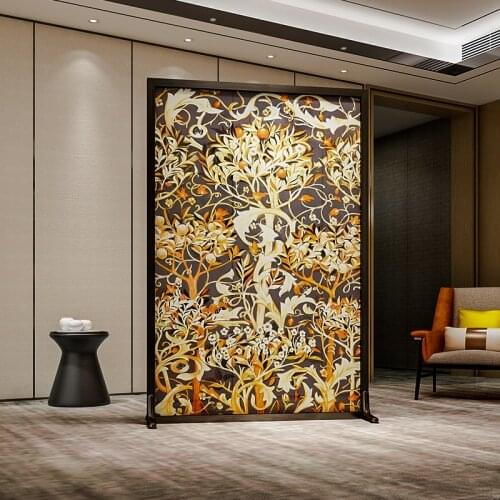 North European and American style light luxury metal entrance screen living room decoration creative art partition mobile screen