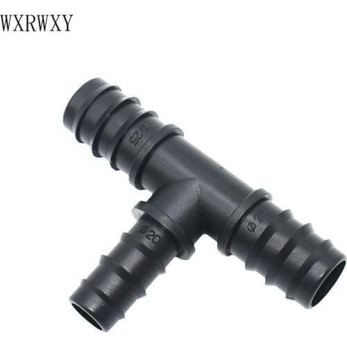 Garden irrigation tee 25mm to the 20mm hose Reducing tee barb 3/4 to the 1/2 water splitter 3-way garden hose splitter 20 pcs