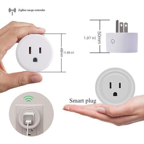 SZDOIT 1/2pcs Zigbee Smart Plug/Smart Outlet Works with Echo Plus Hub,Philips Hue,SmartThings,Google Home(Hub Required 3.0)