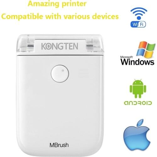 In STOCK Kongten Mbrush Printer Bluetooth Mobile Color Mini Handheld Printer Portable Wifi Printers PrinCube Handheld Inkjet#R40