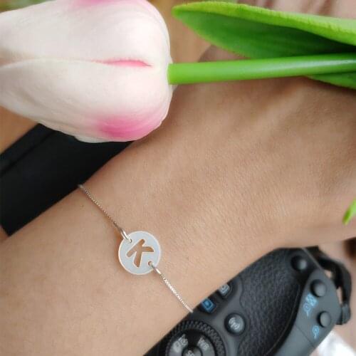 1pc New Arrived Natural white 10mm Letter Shape Pearl shell Beads Letters Mother of Pearl shell with 925 silver chain