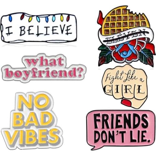 STRANGER THINGS 3 light Enamel Pins Eleven Brooch Friends don't lie Badge Denim Shirt Lapel Pin cosplay Jewelry for children kid