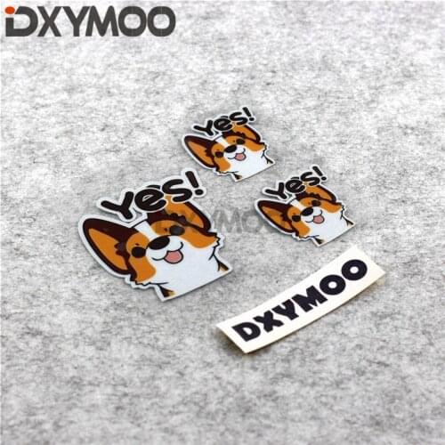 1PCS Cute Animal Family Dog Car Window Sticker Decals YES Welsh Corgi Decals 3M
