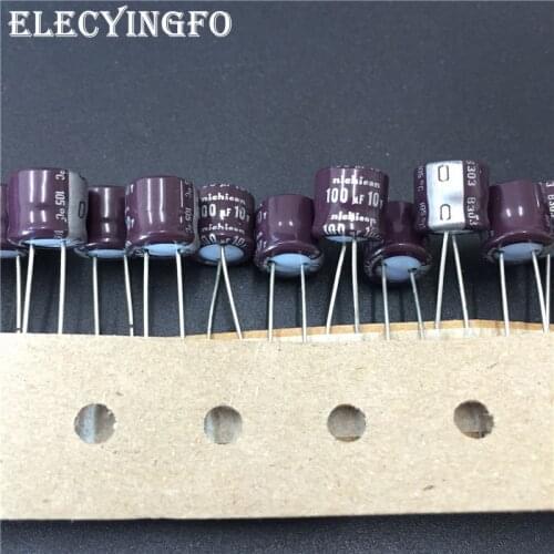 100pcs 100uF 10V NICHICON SV Series 8x7mm Long Life 10V100uF Aluminum Electrolytic Capacitor