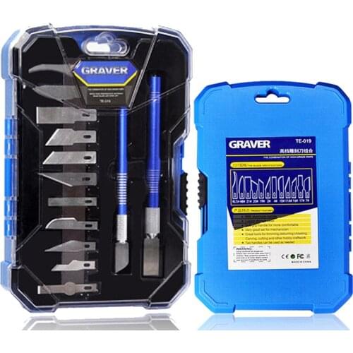 15in1 Mobile Phone PCB CPU DIY Repair Tools Set Engraving Knife Blades Metal Wood Carving Knife Non slip Scalpel Surgical Craft