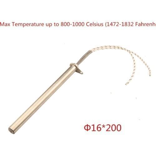 2 pcs 16*200mm 600W Cartridge Heater with Incoloy 810L BGH for Glass Hot Bending Machine Max Temperature up to 800-1000 Celsius