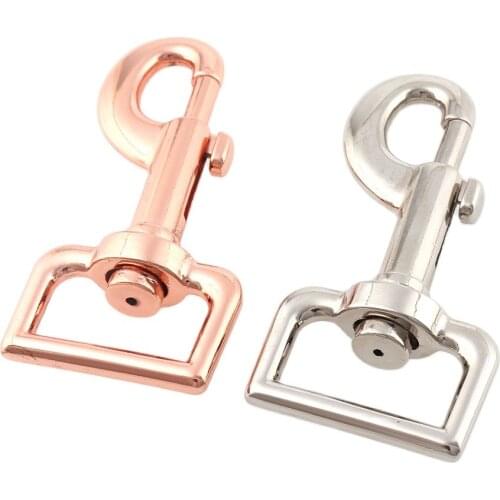 2 pcs Rose gold/Silver 27mm(1inch) Metal Swivel Trigger Lobster Clasps Clip Snap Hook for Key Chain Ring Outdoor Craft Bag Parts