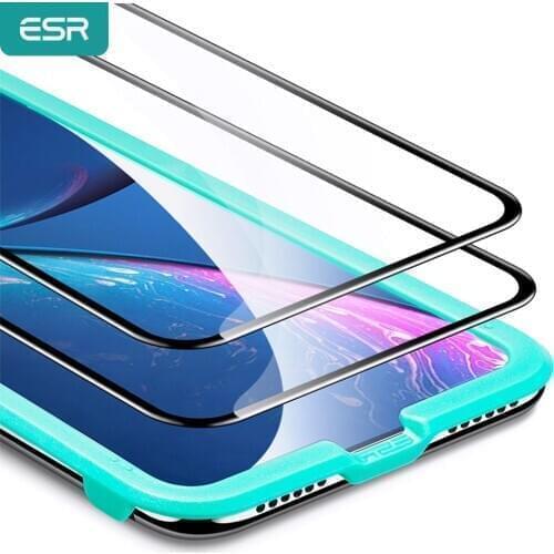 2PCS/Pack ESR Screen Protector for iPhone X XS XR XS Max Full Coverage Screen Easy Install Clear Premium Tempered Glass Film