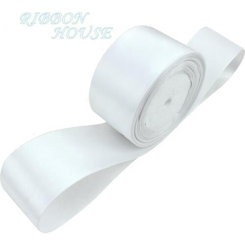 25 yards/roll) 2'' 50mm White Single face satin ribbon webbing decoration gift Christmas ribbons