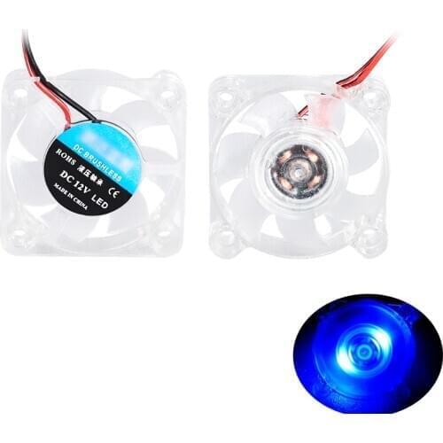 3D Printer 2510 3010 4010 Cooling Fan LED Light Cooler Fan Luminous Hydraulic Bearing Fan Mini 12V/24V Radiator For V6 Hotend