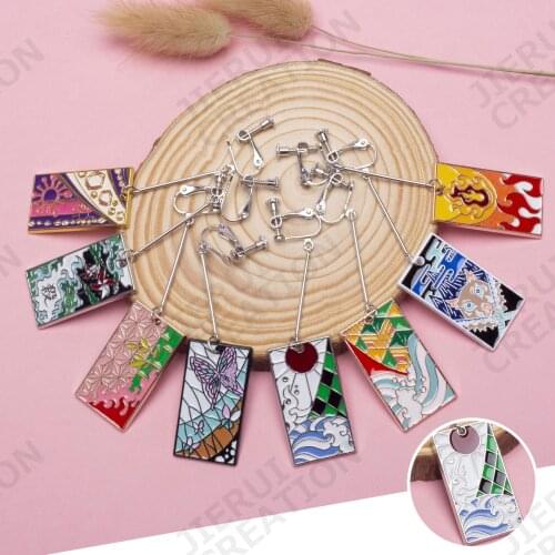 Anime Acrylic Drop Earrings Demon Slayer Kimetsu no Yaiba Blade of Ghost Earings For Women Men Cosplay Jewelry Accessories Gift