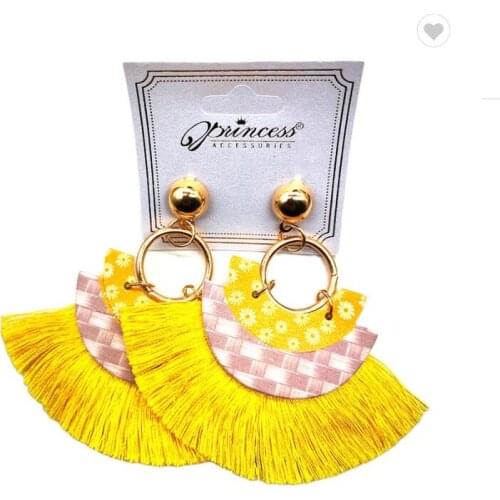 Free Shipping!2021 Newest Drop tassels Stud Wooden earrings can mixed 6 colors