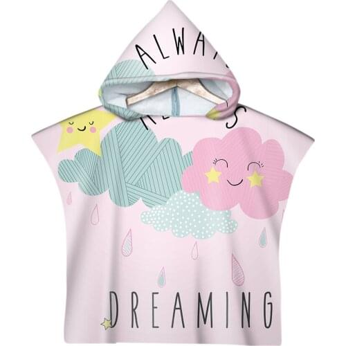 Quick Dry Kids Hooded Bath Towel Microfiber Boys Girls Beach Poncho Towel Soft Absorbent Cute Child Keep Warm Bathrobe