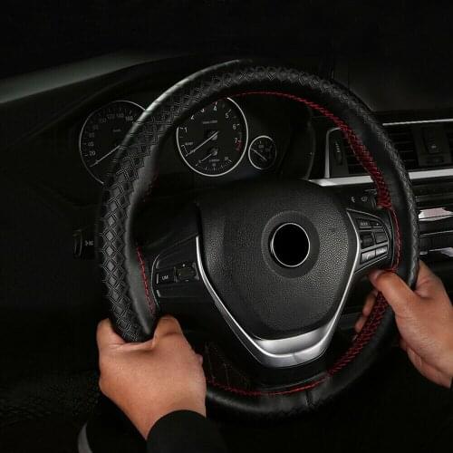 Universal PU Leather Car Steering Wheel Cover Anti-Slip Breathable & Needle Tool Steering Wheel Cover DIY Steering Wheel Cover