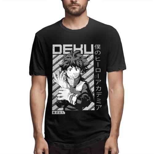 Deku My Hero Academia Anime T Shirt Big Size Cotton Custom Short Sleeve Shirt Men Cotton Tees Streetwear Harajuku