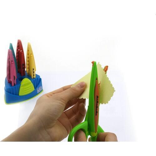 Kid flower lace Safety sissors cute Child safe sissor secure fiber - glass will not hurt hand (1 set=5 shape) 60100505