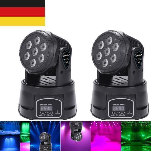 DJ Disco Light 7LED 105W RGBW 9/14 Channel Disco Lamp DMX512 Mini Rotating Head Moving Stage Light Effect Lamp For Disco Show